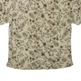 HAGGAR Mens Hawaiian Shirt Green Silk Floral S