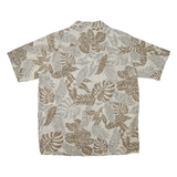 MAUI Mens Hawaiian Shirt Grey Floral L
