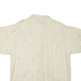 LUAU Mens Shirt Beige Silk L