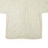 LUAU Mens Shirt Beige Silk L