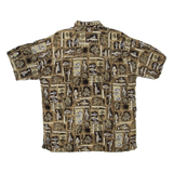 BAMBOO CLAY Mens Shirt Beige Crazy Pattern L