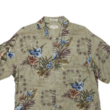 PIERRE CARDIN Mens Hawaiian Shirt Green Floral XL