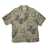 PIERRE CARDIN Mens Hawaiian Shirt Green Floral XL