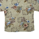 PIERRE CARDIN Mens Hawaiian Shirt Green Floral XL