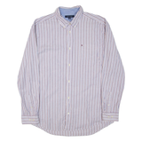 TOMMY HILFIGER Mens Shirt Blue Striped Long Sleeve XL