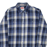 WRANGLER Mens Shirt Blue Check Long Sleeve M