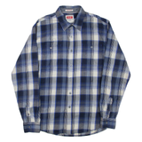 WRANGLER Mens Shirt Blue Check Long Sleeve M