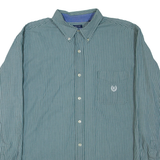 CHAPS Mens Shirt Green Striped Long Sleeve XL
