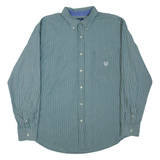 CHAPS Mens Shirt Green Striped Long Sleeve XL