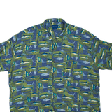 TOWNCRAFT Fish Mens Shirt Green Crazy Pattern XL