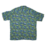 TOWNCRAFT Fish Mens Shirt Green Crazy Pattern XL