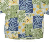 QUIKSILVER Mens Hawaiian Shirt Green Crazy Pattern M