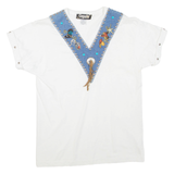 GEPETTO Womens T-Shirt White V-Neck S