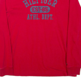 TOMMY HILFIGER Mens T-Shirt Red Long Sleeve M