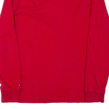 TOMMY HILFIGER Mens T-Shirt Red Long Sleeve M