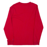TOMMY HILFIGER Mens T-Shirt Red Long Sleeve M