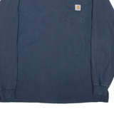 CARHARTT Mens T-Shirt Blue Long Sleeve XL