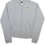 NIKE Green Bay Packers Womens Grey Hoodie Full Zip USA M