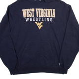 CHAMPION West Virginia Wrestling Mens Blue Hoodie USA L