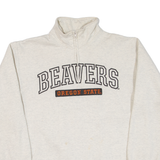 CHAMPION Beavers Oregon State Mens Sweatshirt Grey 1/4 Zip USA M