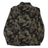 STARTER Mens Patterned Fleece Green Camouflage 1/4 Zip L