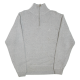 NAUTICA Mens Jumper Grey 1/4 Zip Tight Knit L
