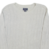 NAUTICA Womens Jumper Grey Tight Knit 3/4 Sleeve L