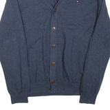 TOMMY HILFIGER Mens Jumper Blue V-Neck Tight Knit XL