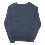 TOMMY HILFIGER Mens Jumper Blue V-Neck Tight Knit XL