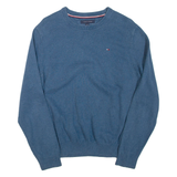 TOMMY HILFIGER Mens Jumper Blue Tight Knit M