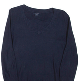 TOMMY HILFIGER Womens Jumper Blue Tight Knit 3/4 Sleeve M