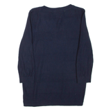 TOMMY HILFIGER Womens Jumper Blue Tight Knit 3/4 Sleeve M