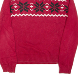 CHAPS Mens Jumper Red 1/4 Zip Tight Knit M