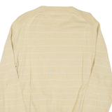 TOMMY HILFIGER Mens Patterned Jumper Yellow Striped V-Neck Tight Knit M