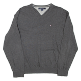TOMMY HILFIGER Mens Jumper Grey Tight Knit XL