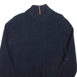 TOMMY HILFIGER Mens Jumper Blue 1/4 Zip Tight Knit L