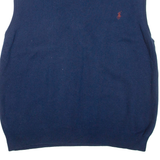 POLO RALPH LAUREN Mens Jumper Blue V-Neck Tight Knit XL