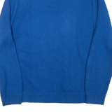 CHAPS Mens Jumper Blue 1/4 Zip Tight Knit L