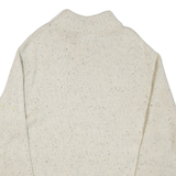 CHAPS Mens Jumper Cream Button Neck Tight Knit L