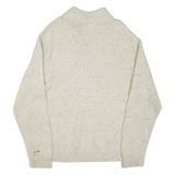 CHAPS Mens Jumper Cream Button Neck Tight Knit L