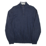 NAUTICA Mens Jumper Black 1/4 Zip Tight Knit L