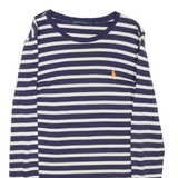 RALPH LAUREN Mens Patterned Jumper Blue Striped Tight Knit M