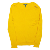 LAUREN RALPH LAUREN Womens Jumper Yellow Cable Knit XL