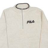 FILA Womens Fleece Beige 1/4 Zip UK 14
