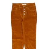 LEVI'S 724 High Rise Womens Corduroy Trousers Brown Slim Straight W25 L25