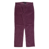 CALVIN KLEIN Womens Corduroy Trousers Purple Regular Straight W30 L30