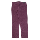 CALVIN KLEIN Womens Corduroy Trousers Purple Regular Straight W30 L30