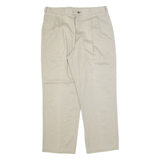 TOMMY HILFIGER Pleated Chino Mens Trousers Beige Regular Straight W36 L30