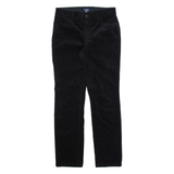 CHAPS Womens Corduroy Trousers Black Regular Straight W30 L30