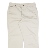 LEE Womens Trousers Cream Relaxed Straight W34 L30